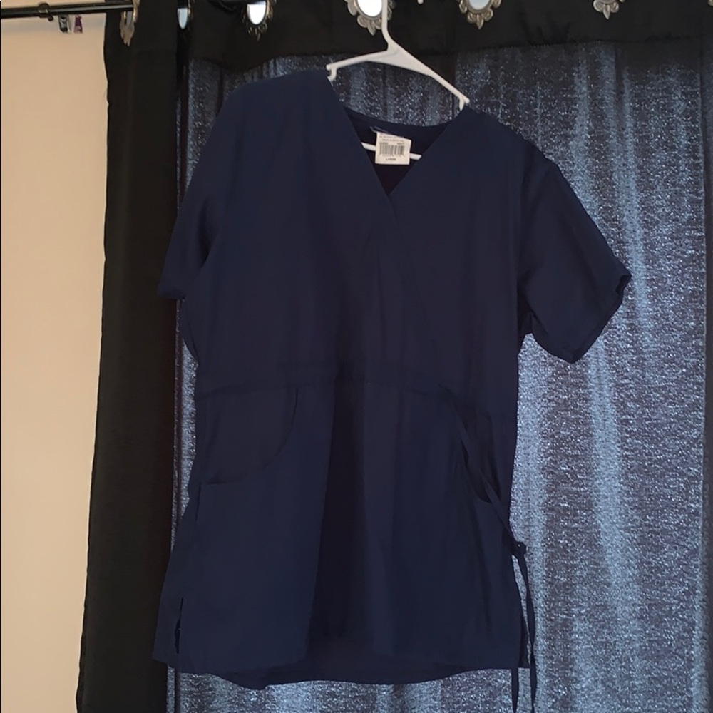 Large v neck navy top scrub